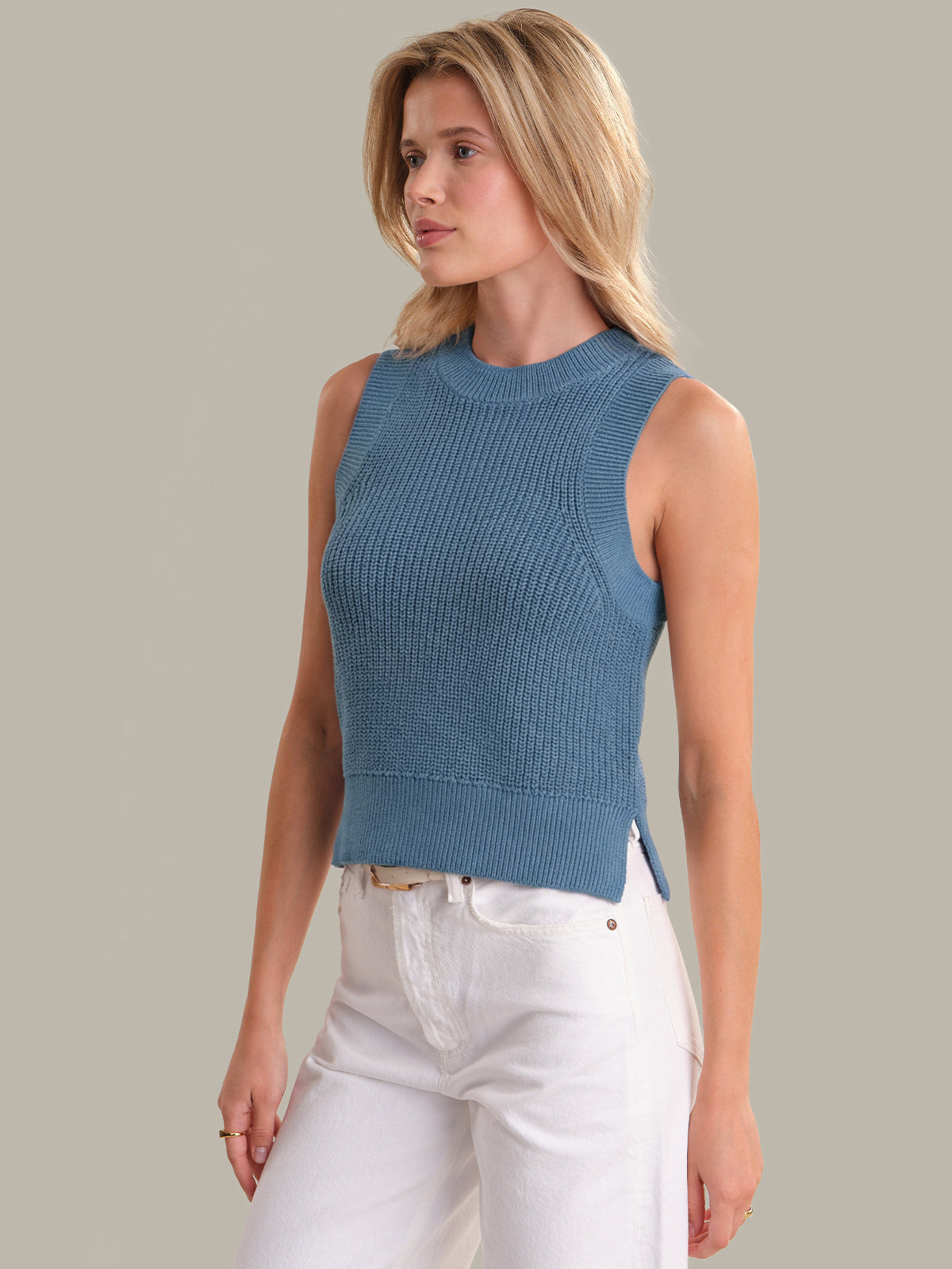 Demi: High Crewneck Cotton Tank