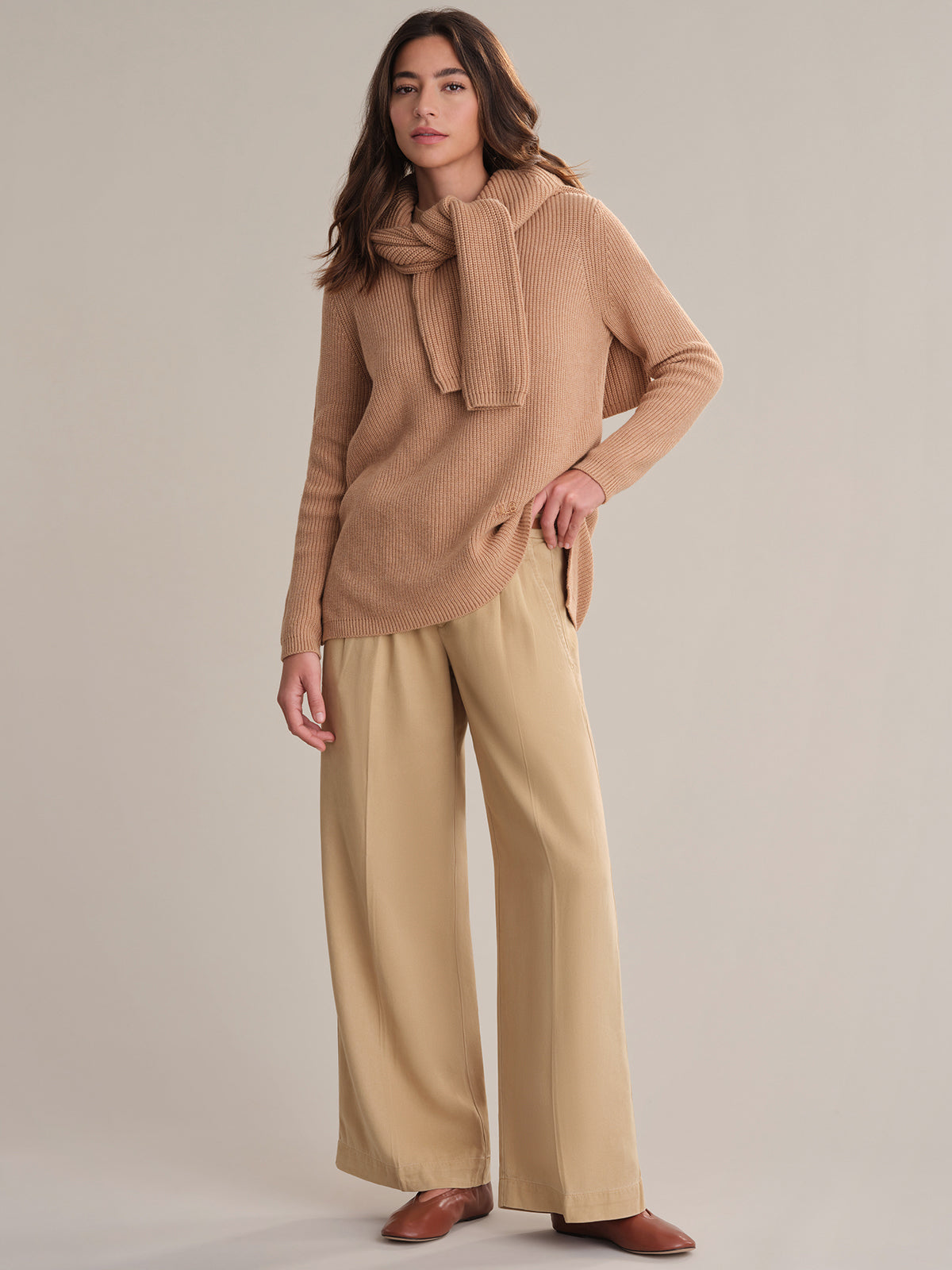 Emma: Crewneck Shaker Stitch Cotton Sweater