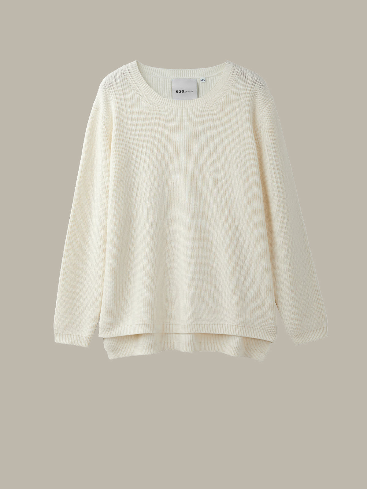 Emma: Crewneck Shaker Stitch Cotton Sweater