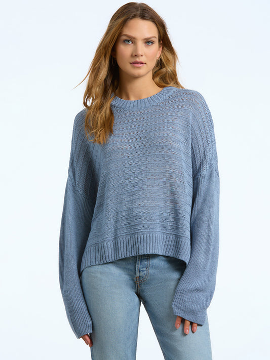 Aria: Open Stitch Crewneck Sweater