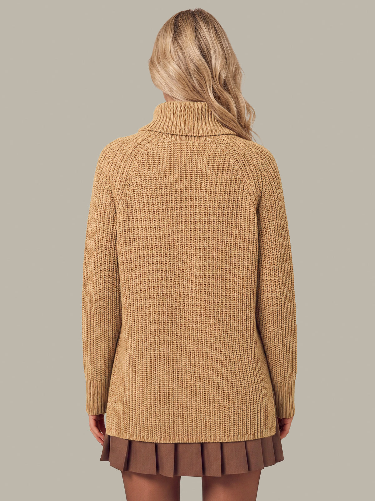 Stella: Cotton Shaker Stitch Turtleneck Sweater