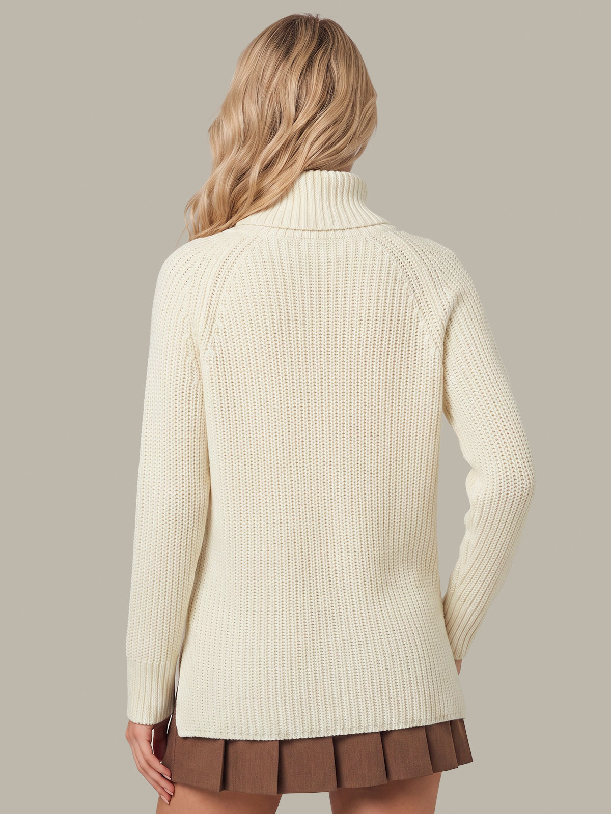 Stella: Cotton Shaker Stitch Turtleneck Sweater