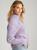 Lizzie: Space Dye Rib Turtleneck Pullover