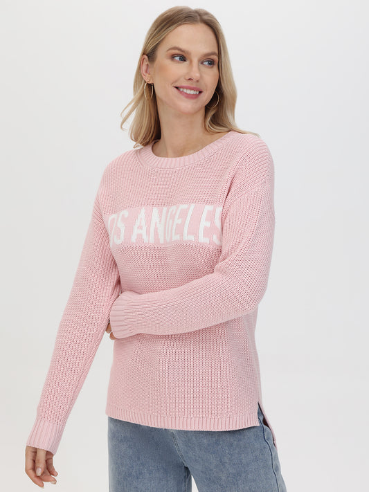 Los Angeles: Crewneck Shaker Stitch Sweater