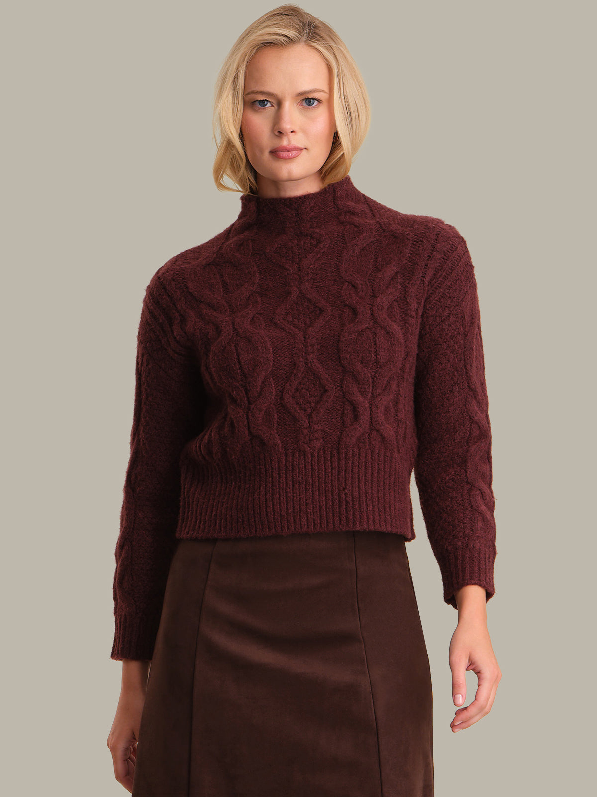 525 America Grace: Cable Funnel Neck Pullover