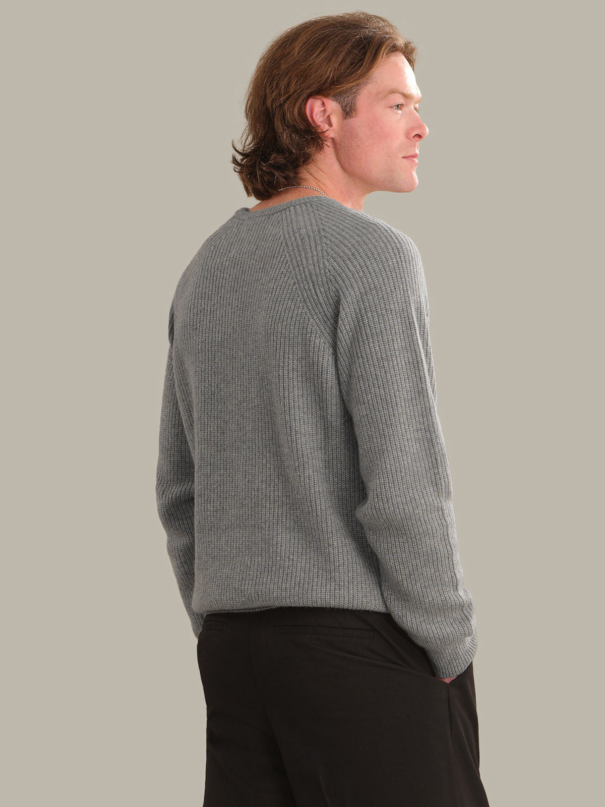 Men's Cashmere Shaker Stitch Crewneck Sweater