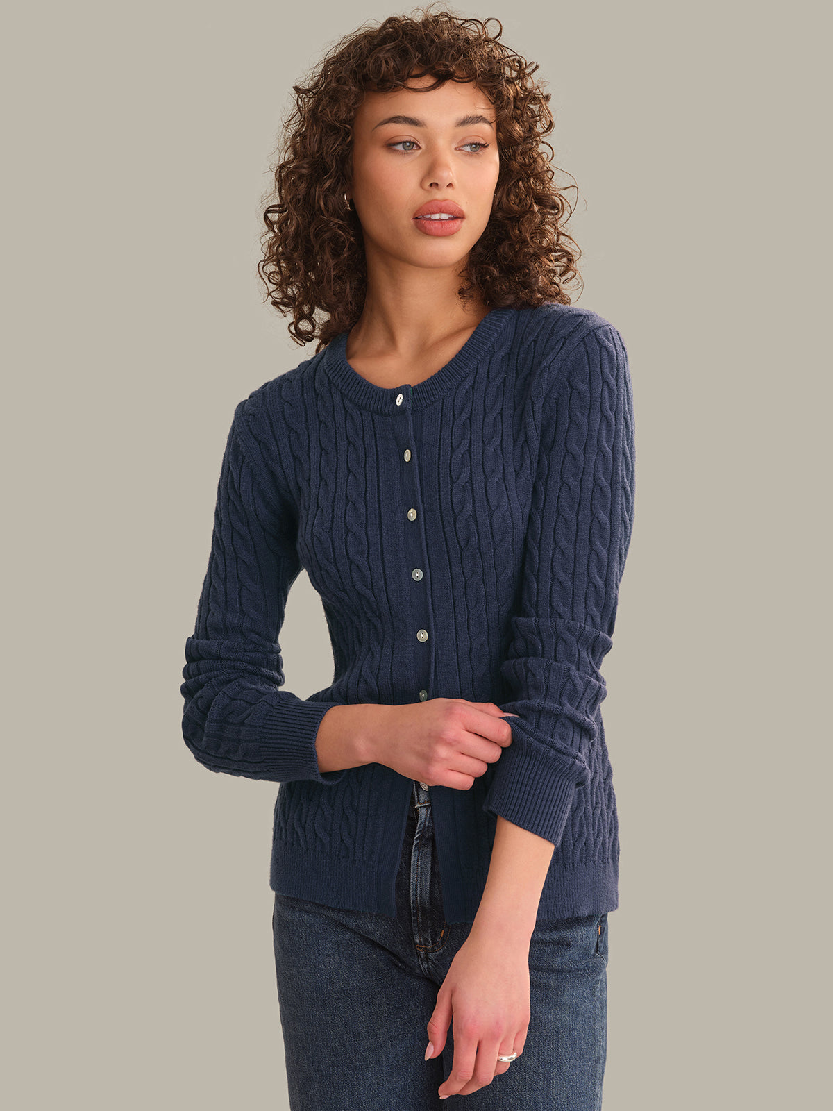 Juliette Cable Split Hem Cardigan