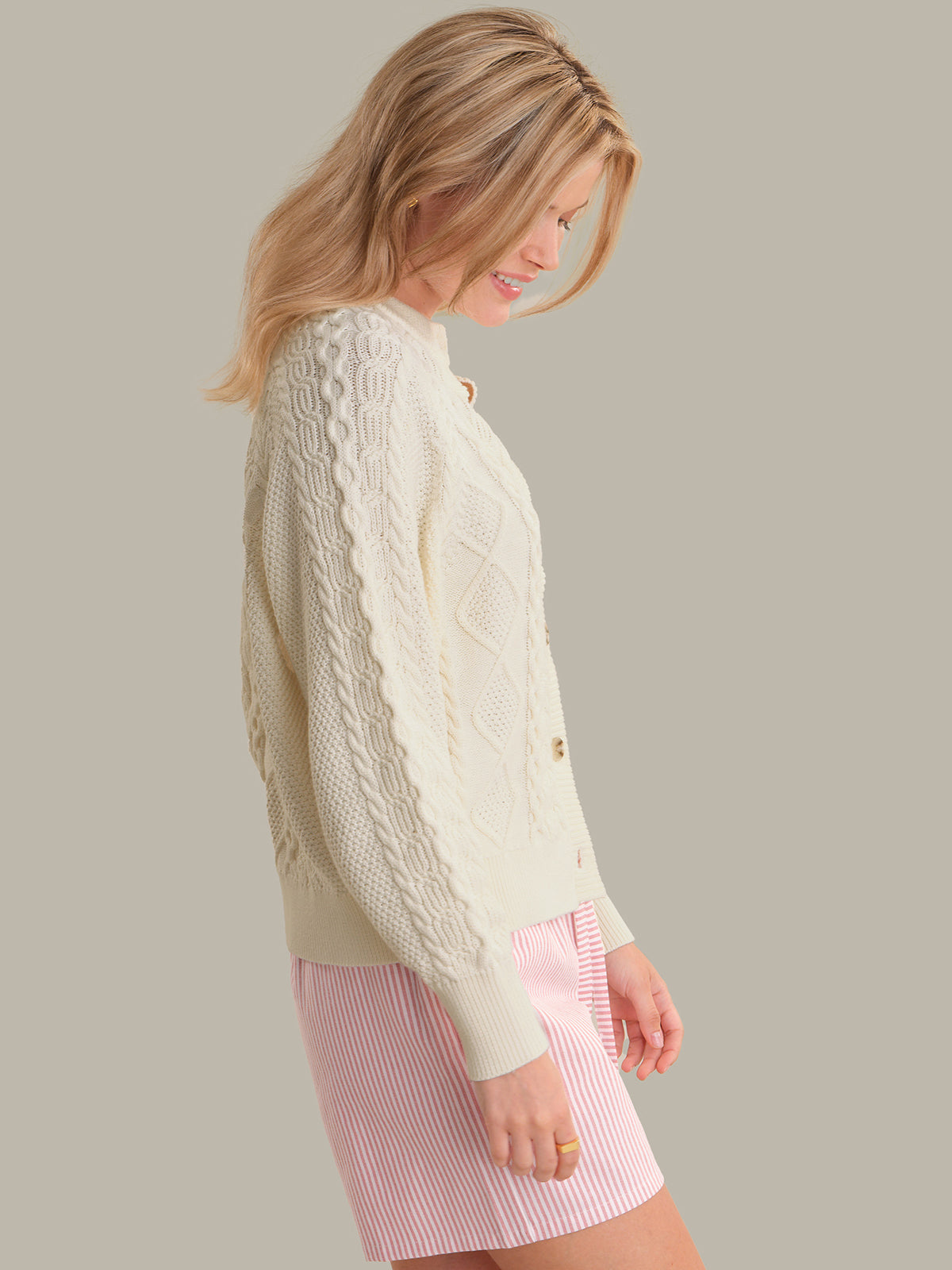 Emerson: 100% Cotton Cable Knit Cardigan