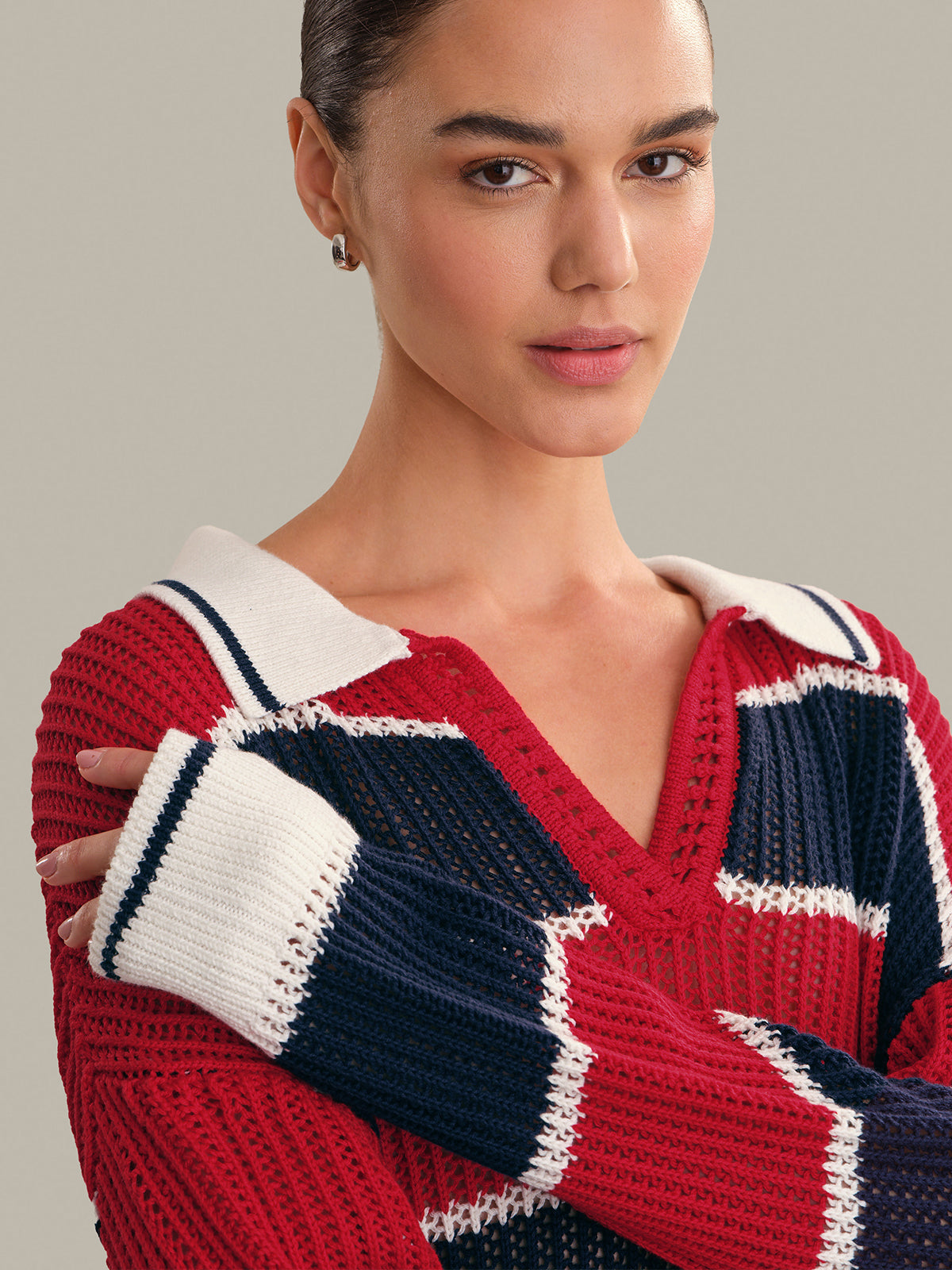 Alexa Rugby Stripe Polo Pullover
