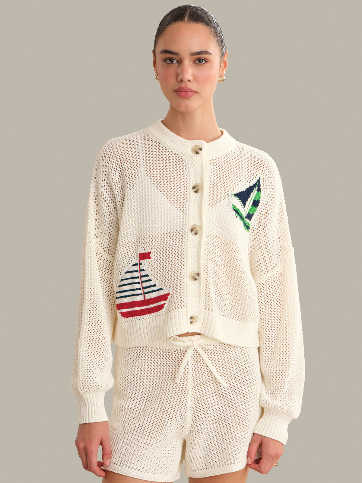 Tide Mesh Nautical Cardigan