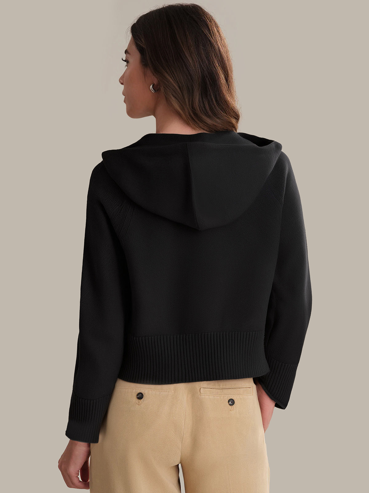 Lara: Zip Front Cotton Sweater Jacket