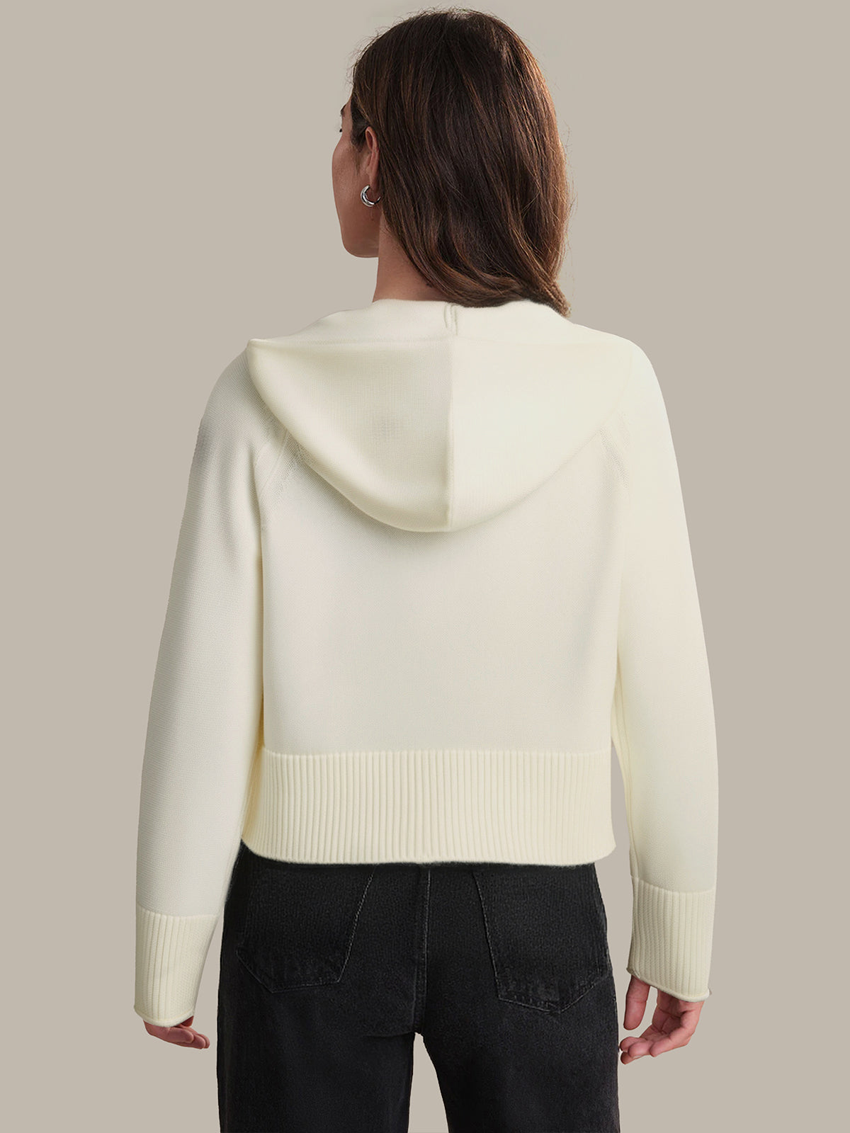 Lara: Zip Front Cotton Sweater Jacket