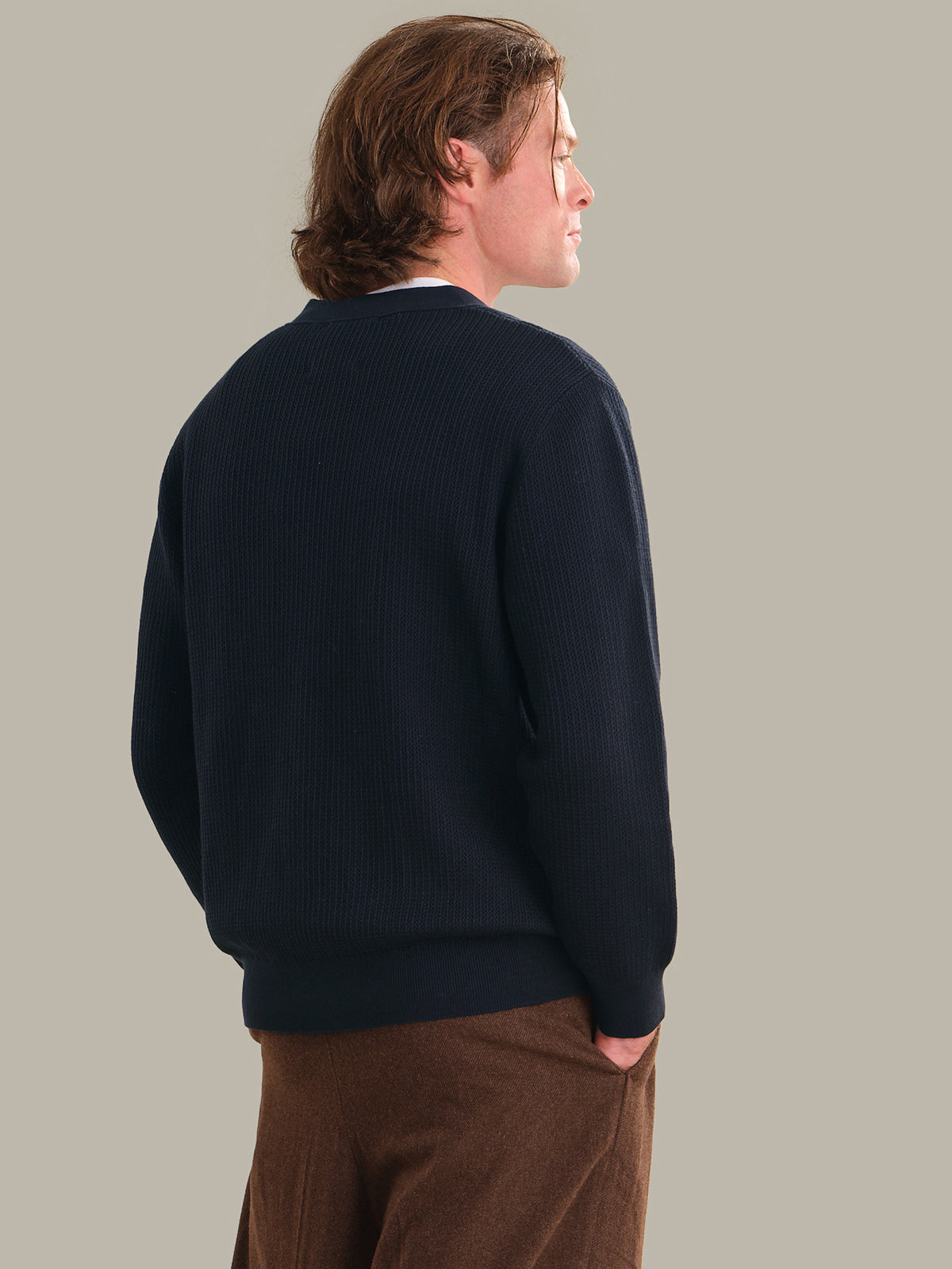 Men's Cotton V-Neck Cardigan