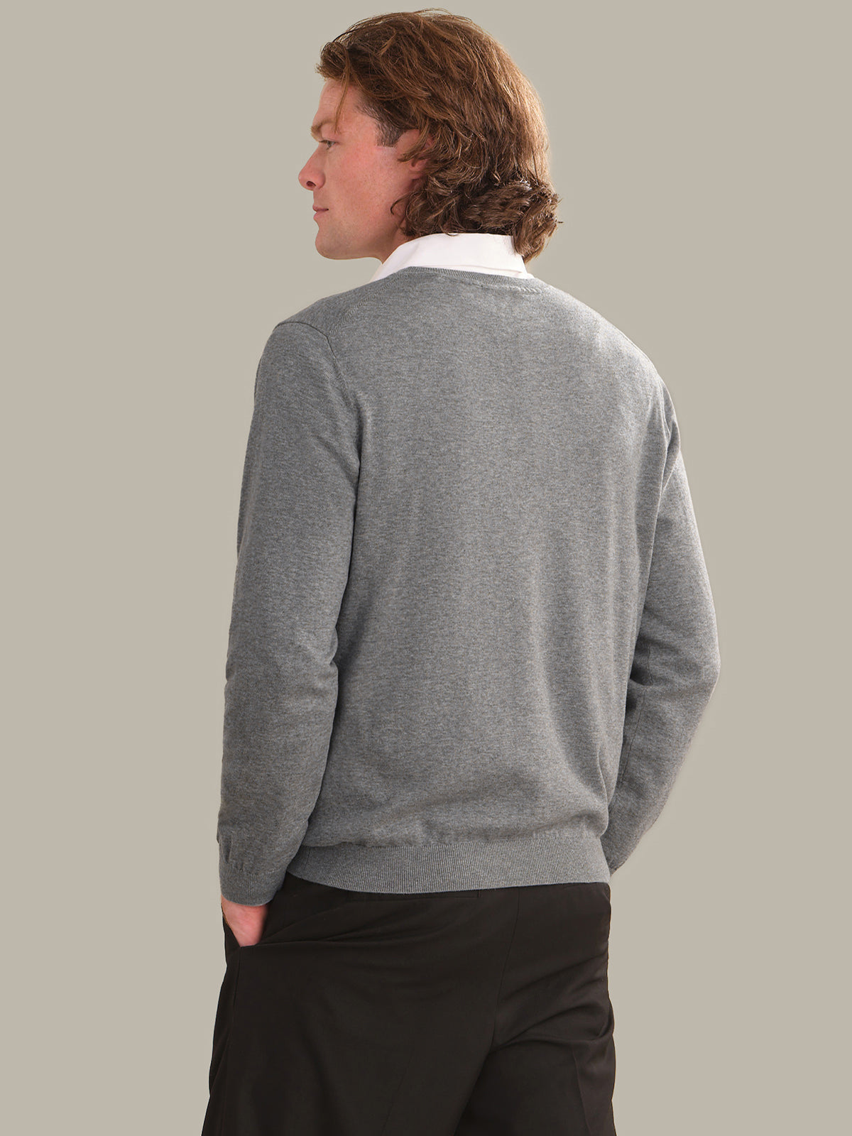 Men's Cotton V-Neck Sweater