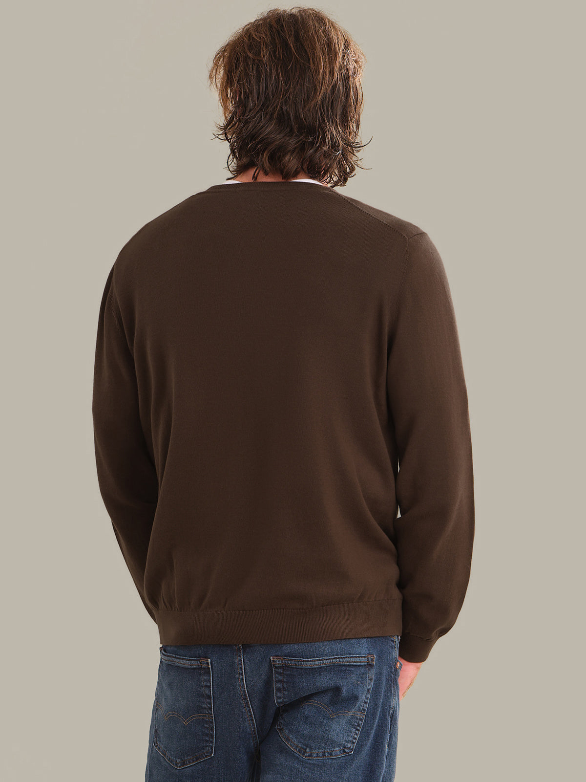 Men's Cotton V-Neck Sweater