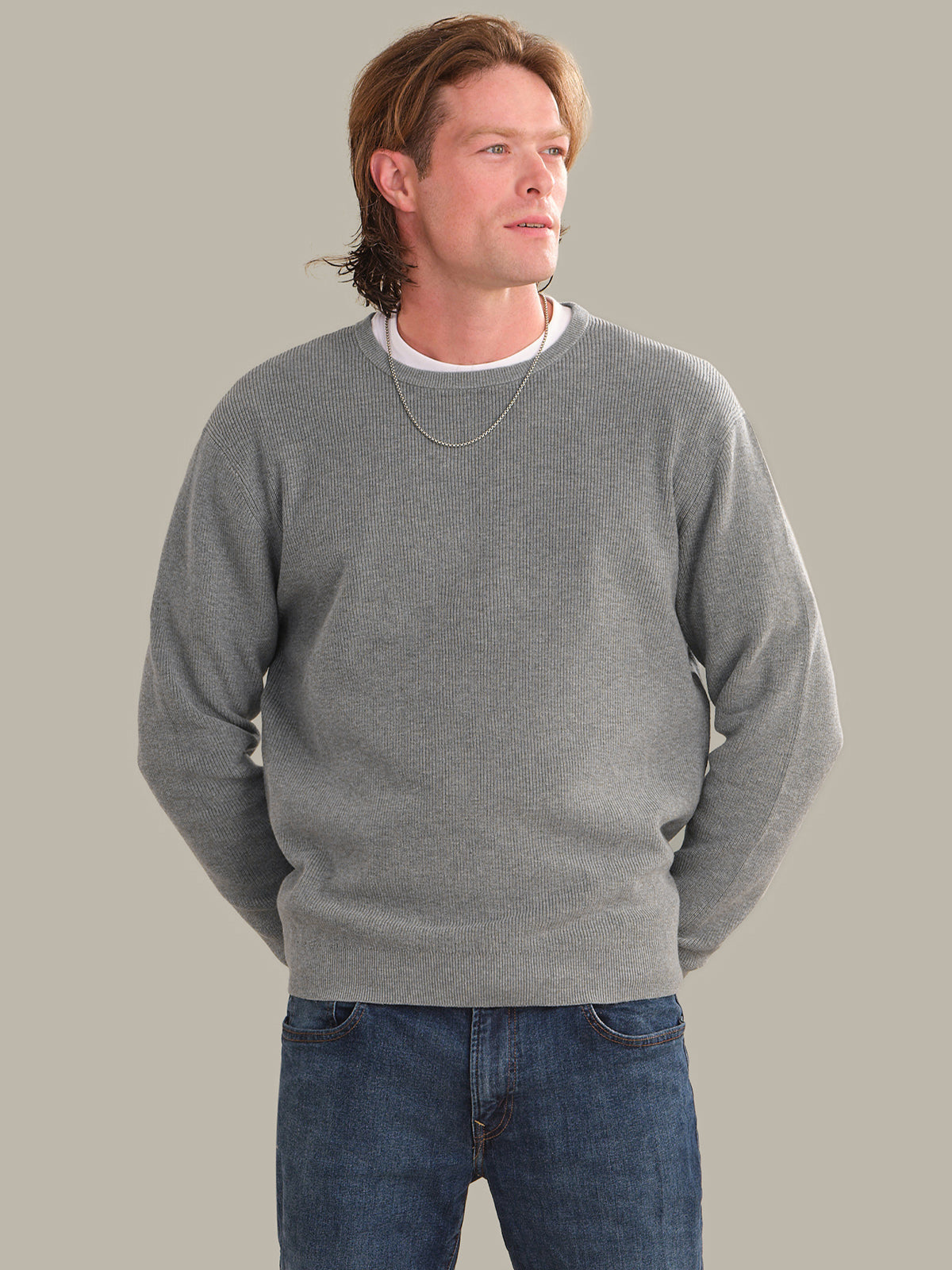 Men's Cotton Ribbed Crewneck