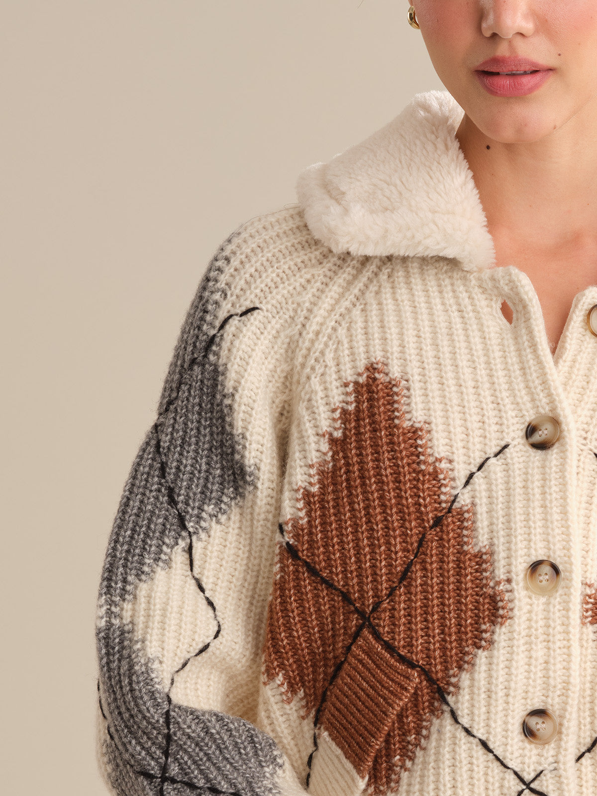 Talia: Argyle Knit Cardigan