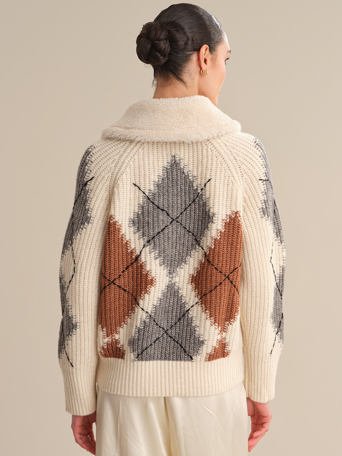 Talia: Argyle Knit Cardigan