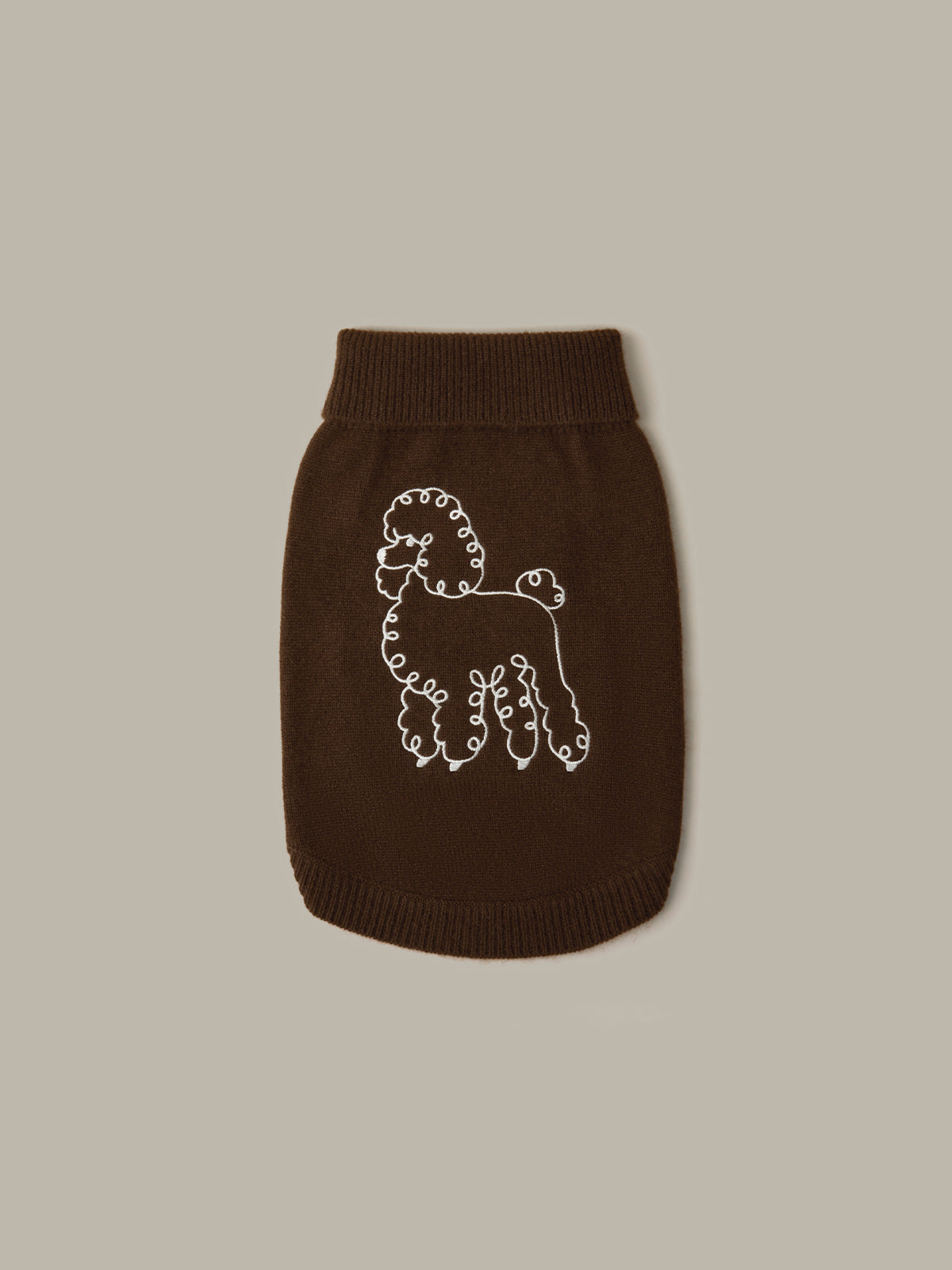 525 America 100% Cashmere Poodle Dog Sweater Brown / XS