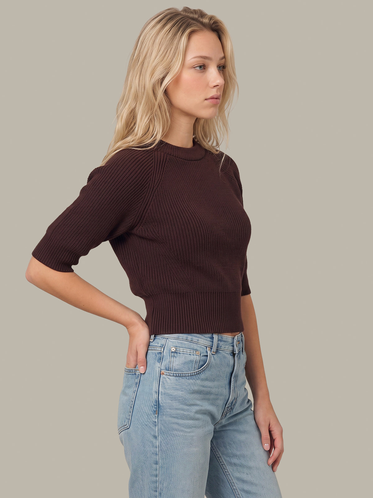 Cornelia Ngineered Rib Crew Pullover