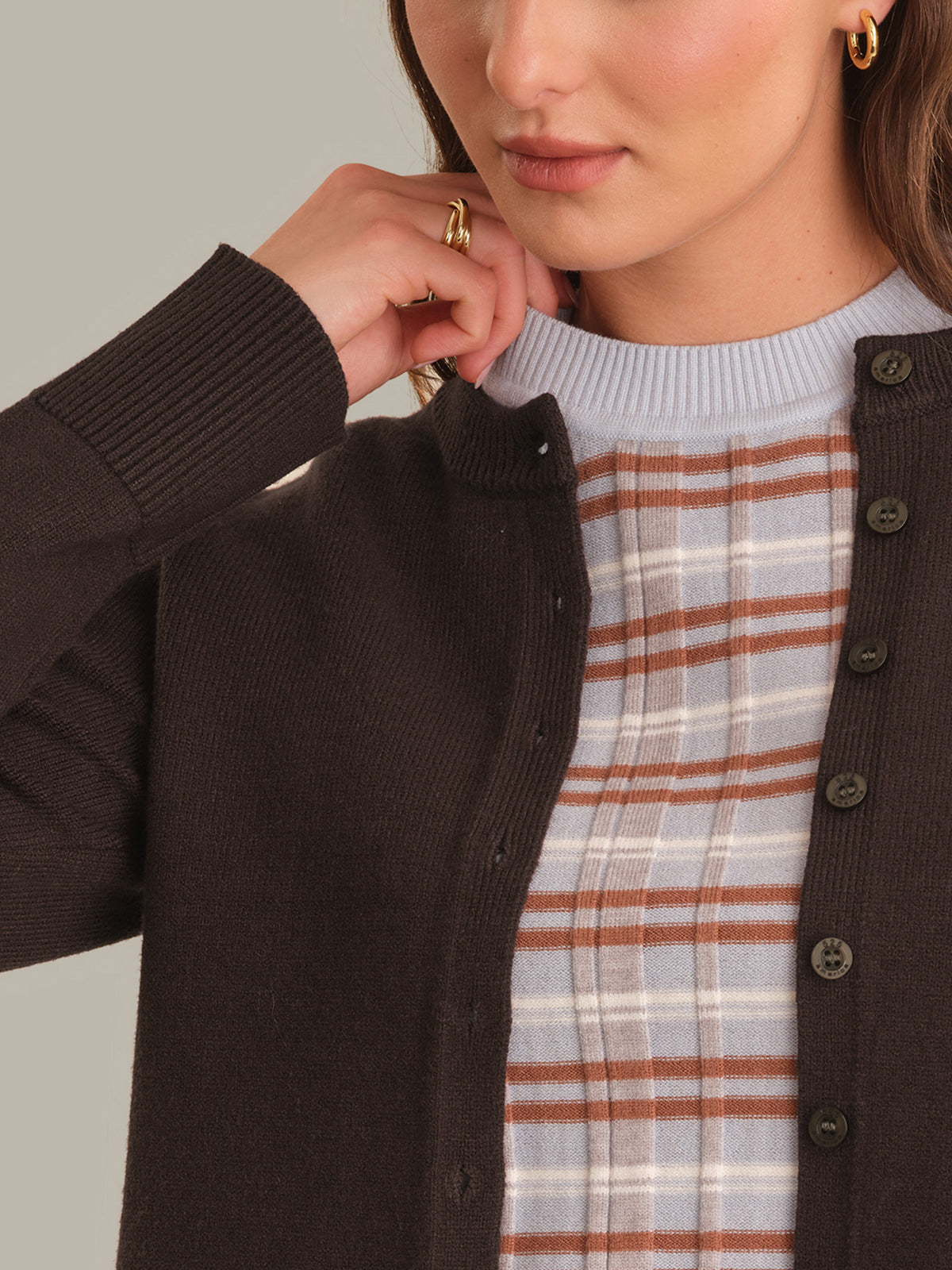 Briony Crew Neck Front Cardigan