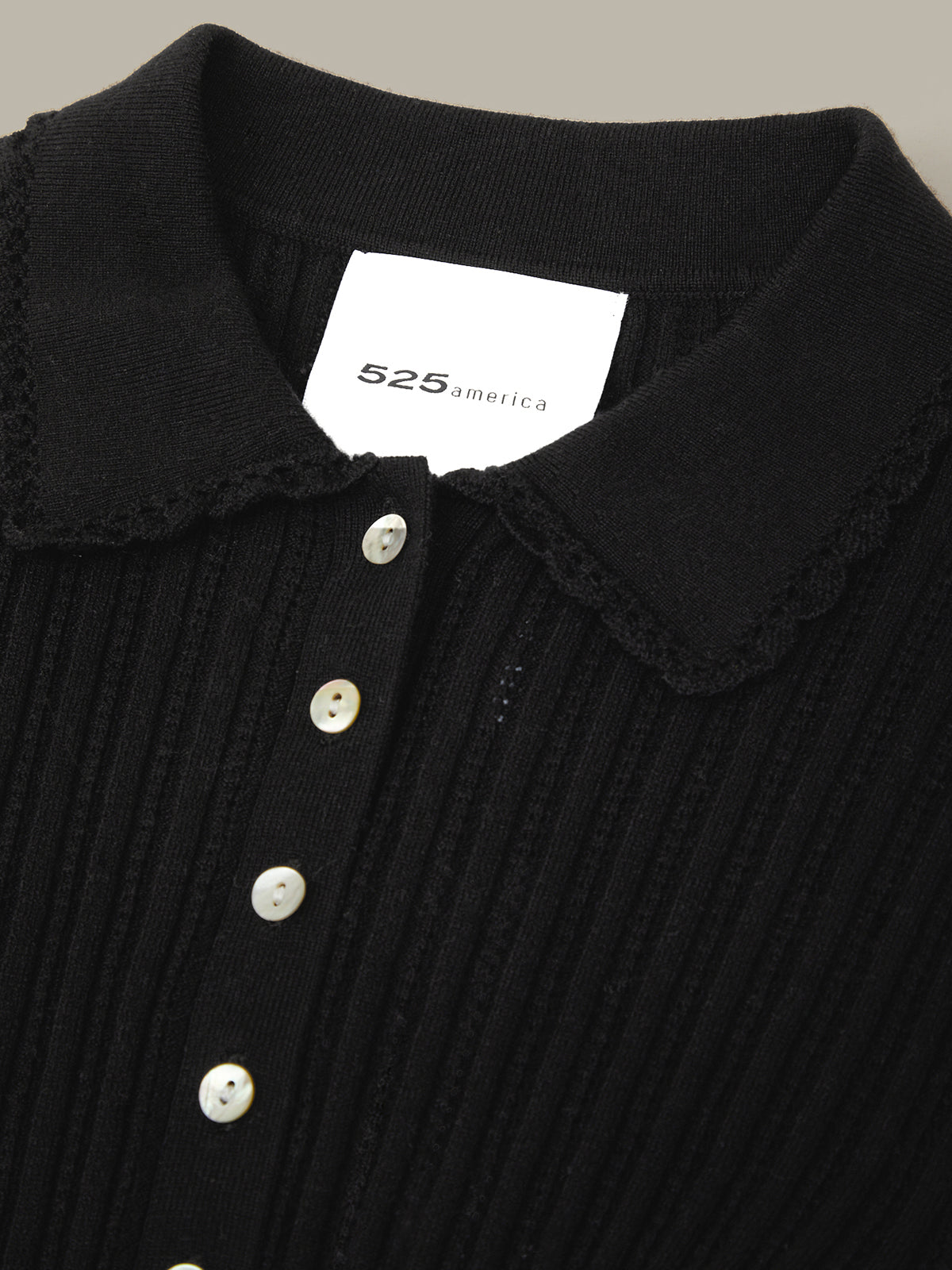 Tabitha Crochet Collar Long Sleeve Henley