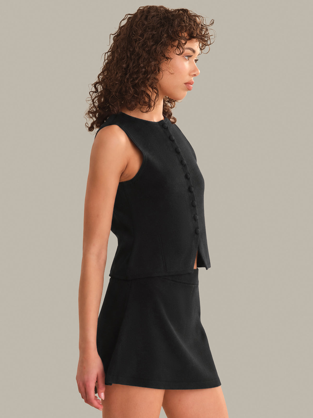 Nicolette Fitted Button Front Vest