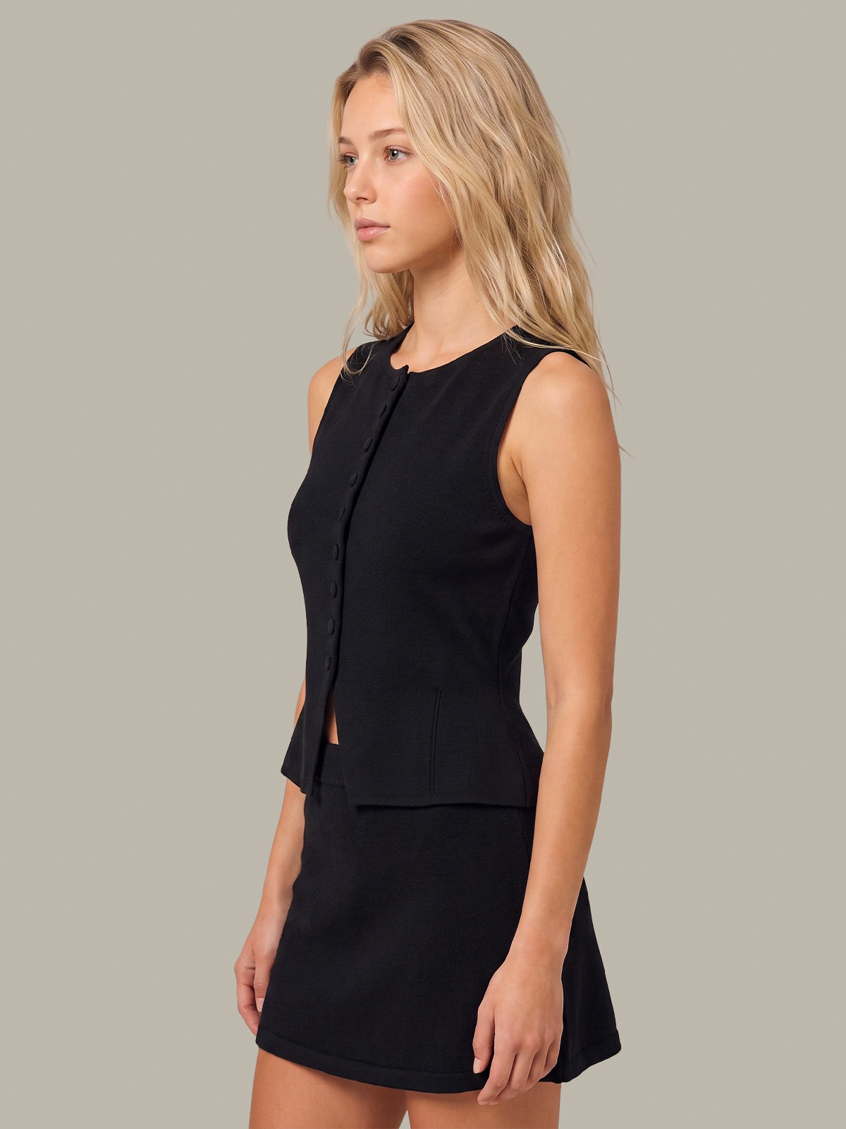 Nicolette Fitted Button Front Vest