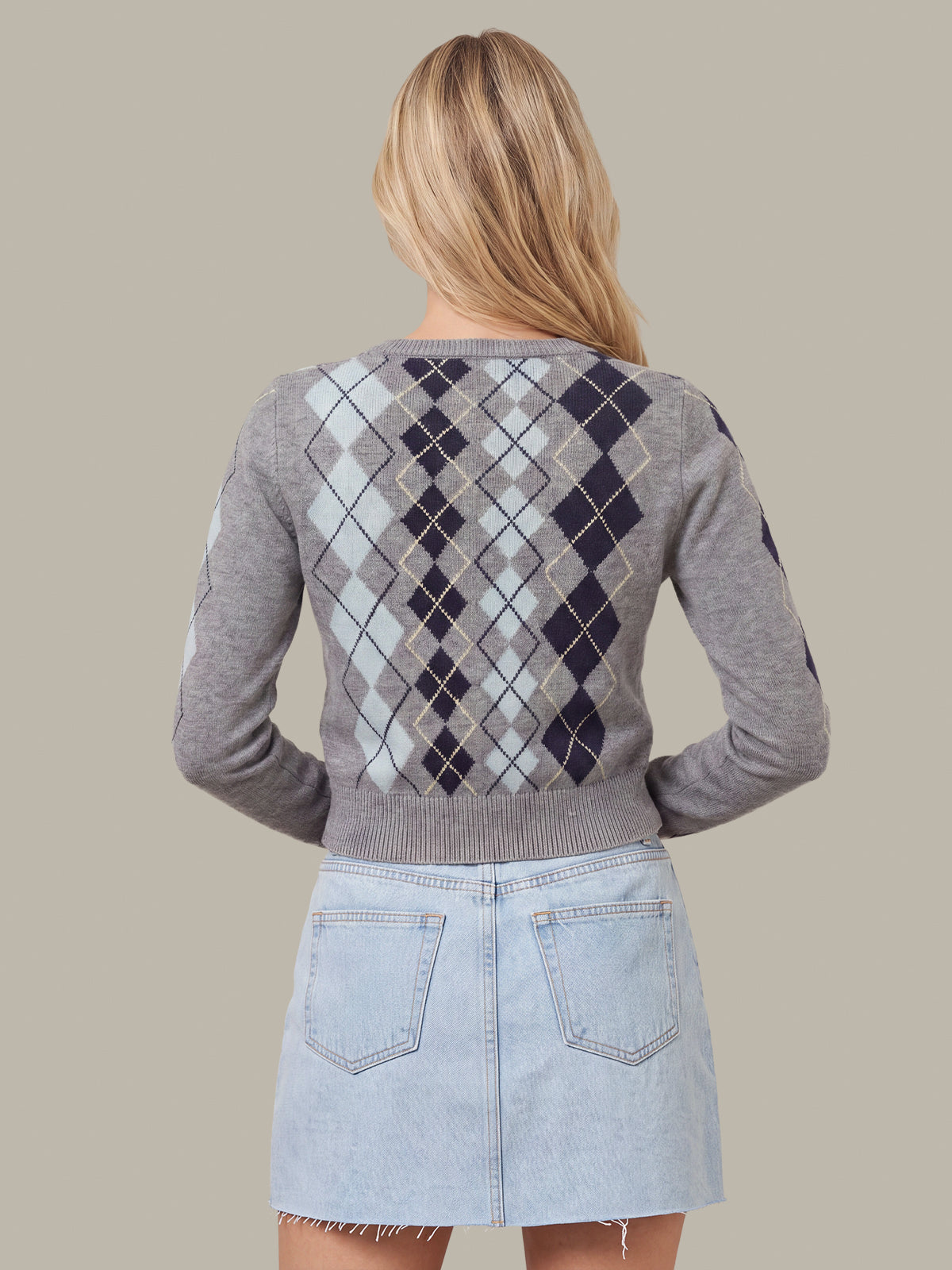Serena Intarsia Argyle Cardigan