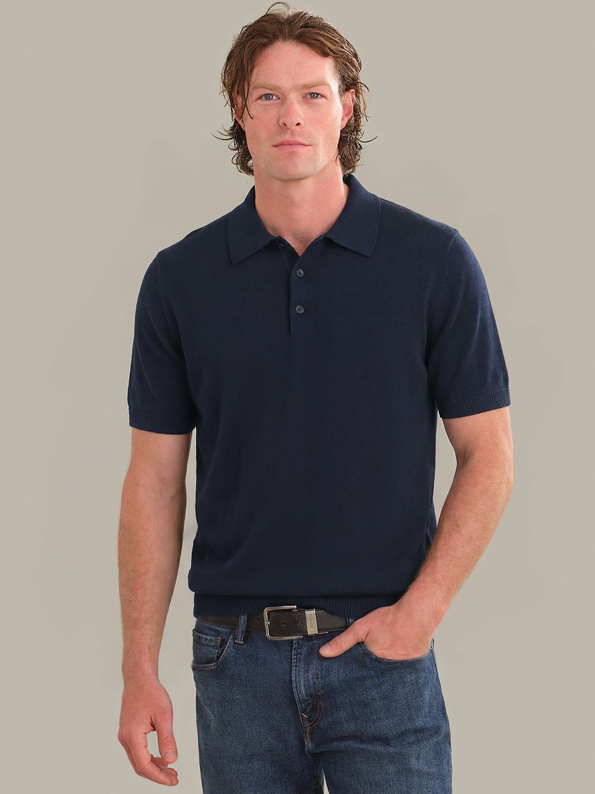 Hale: Men's Cotton-Linen Blend Knit Polo