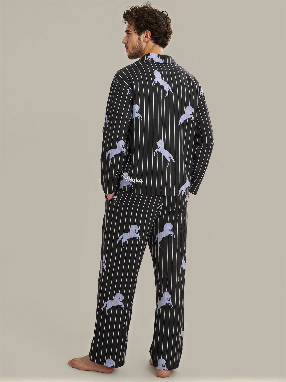 The Pinstripe Horse Print Sleep Set