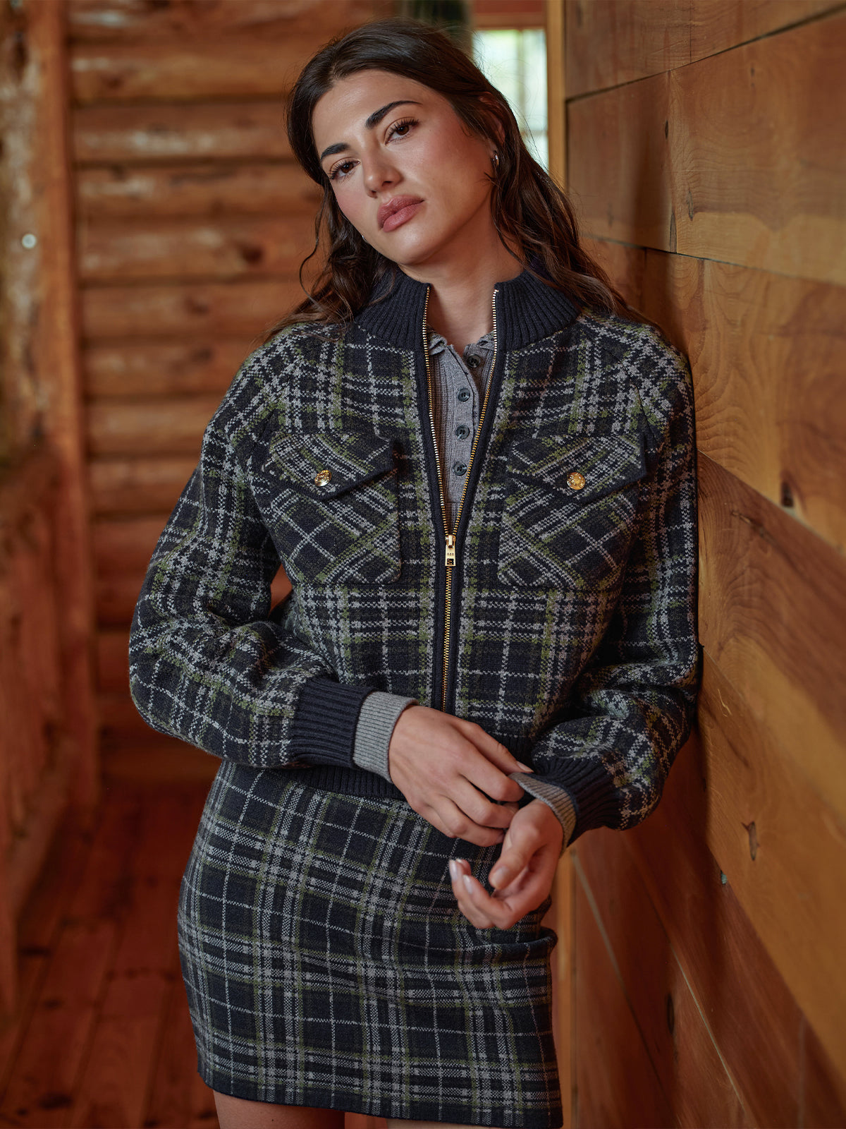 Stassie Plaid Bomber Jacket