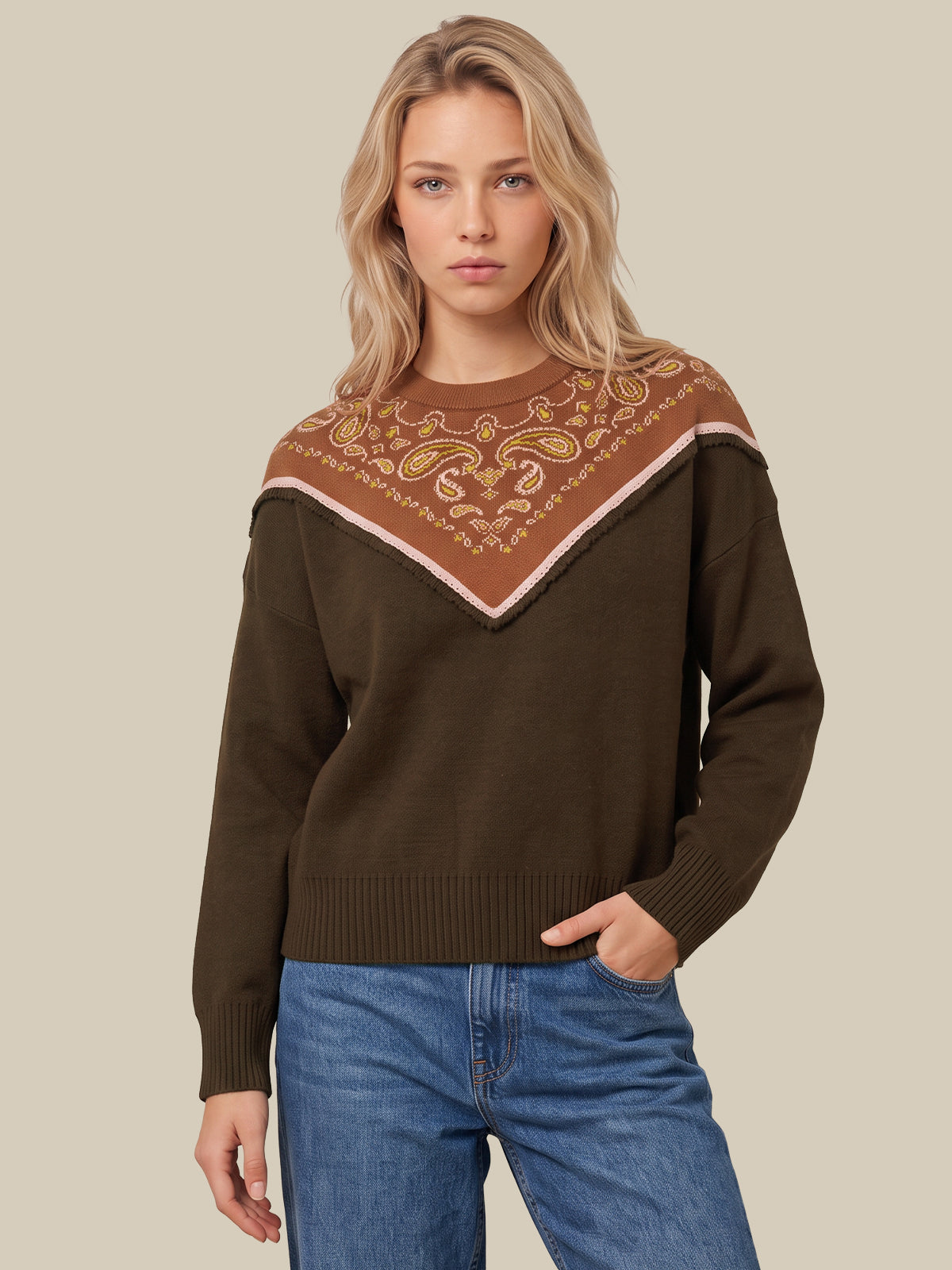 Maple Bandana Yoke Pullover