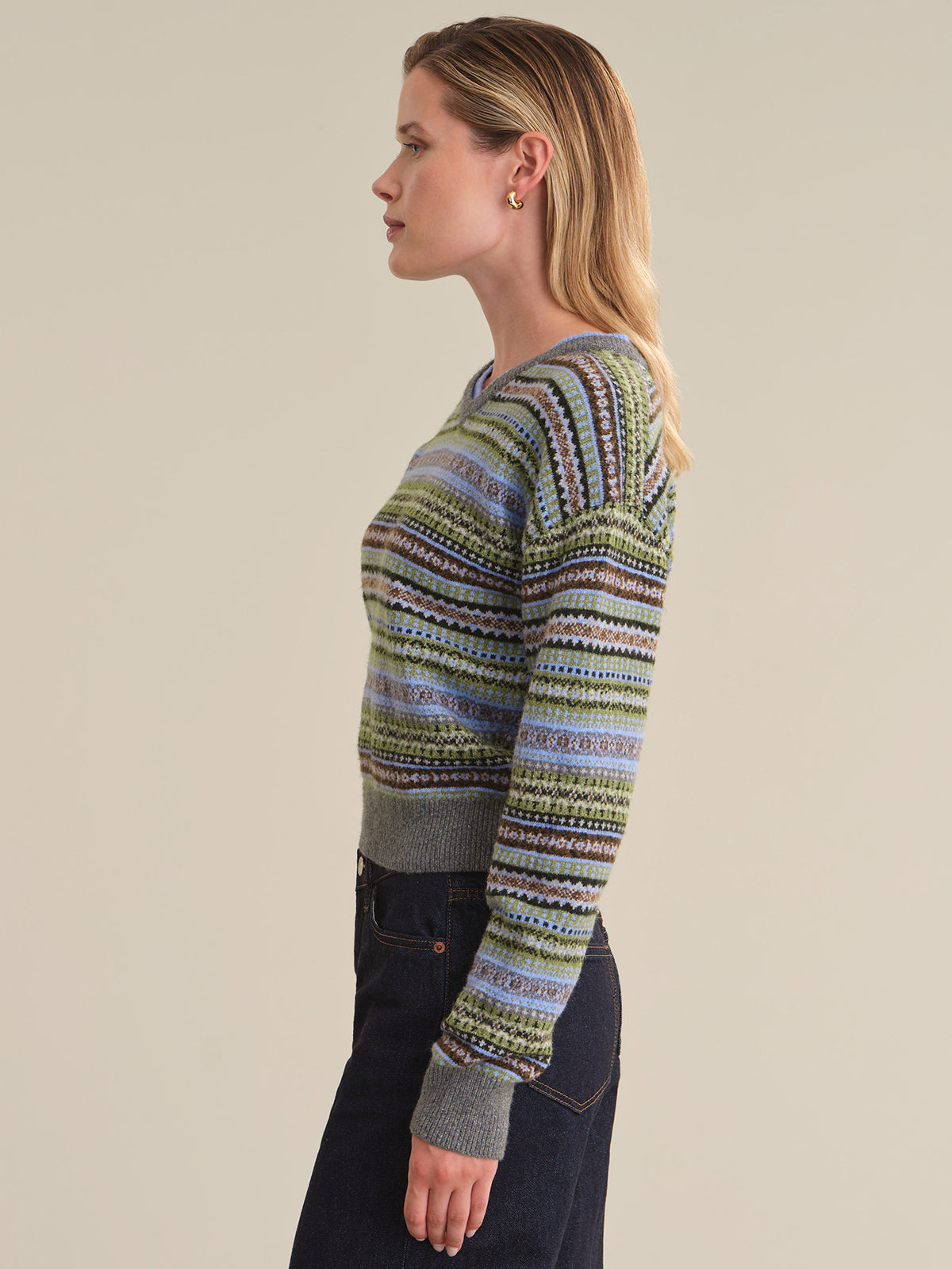 Neve Fairisle Double Neck Pullover