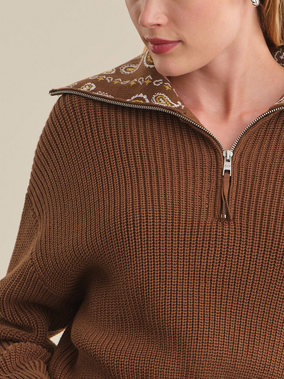 Dixie Half Zip With Bandana Collar