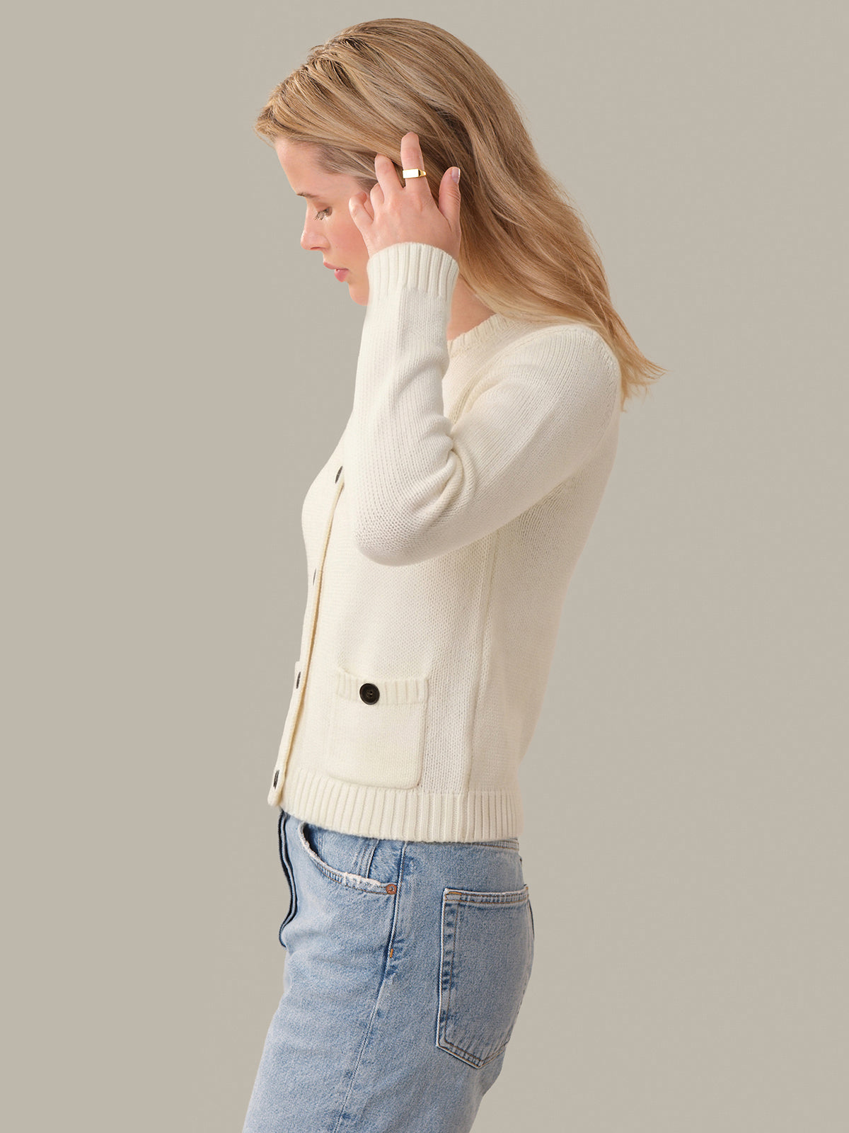 Skye: Cotton Crewneck Cardigan