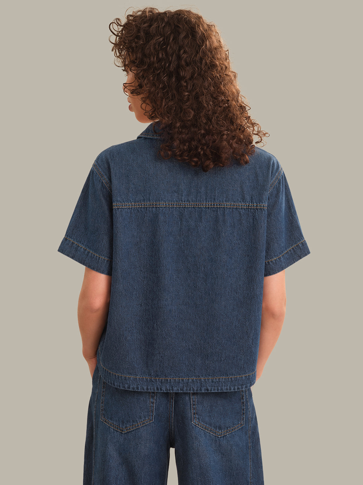 Arianna: Denim Popover Top