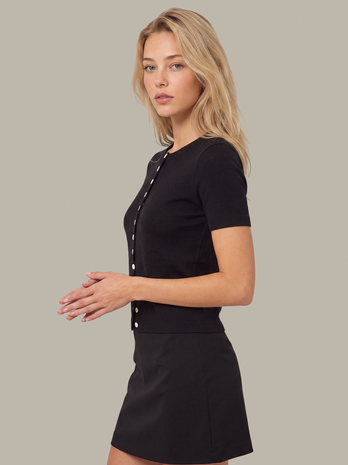 Anita: Button Front Short Sleeve Cardigan
