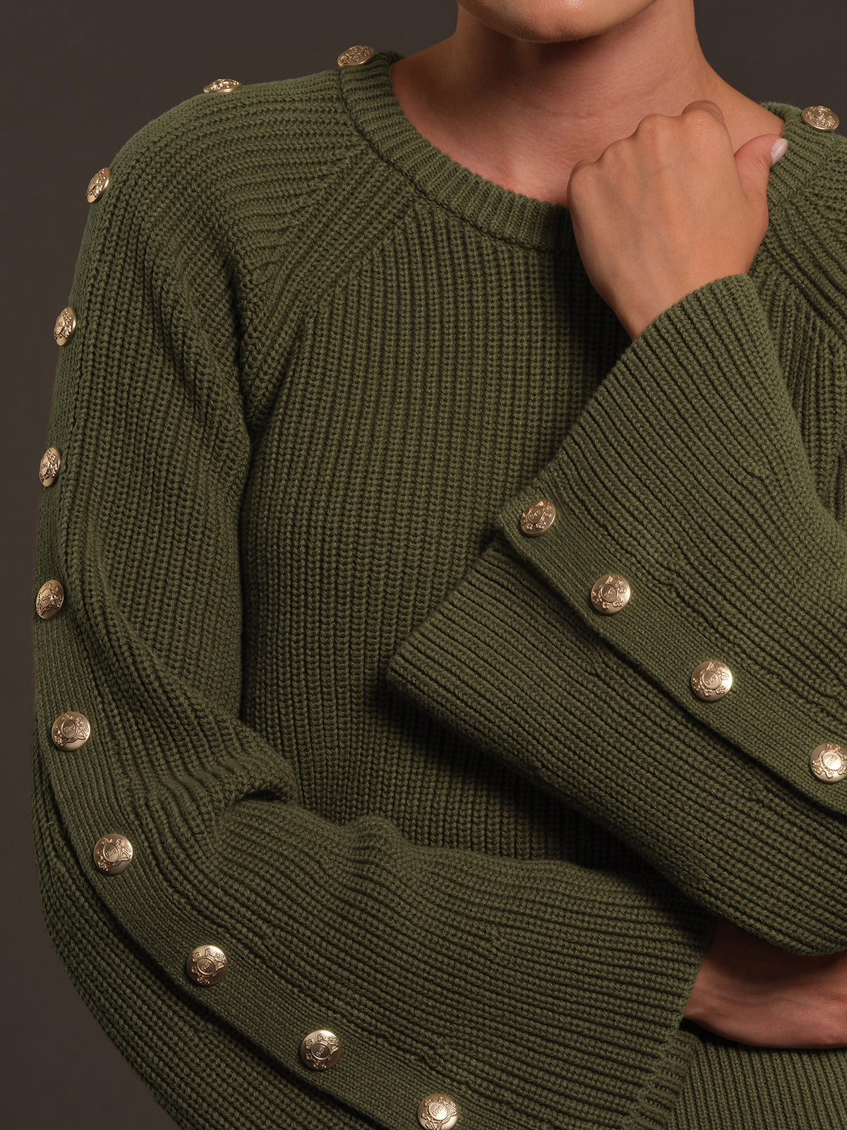 525 X DL10C: Greene Button-Sleeve Cotton Pullover