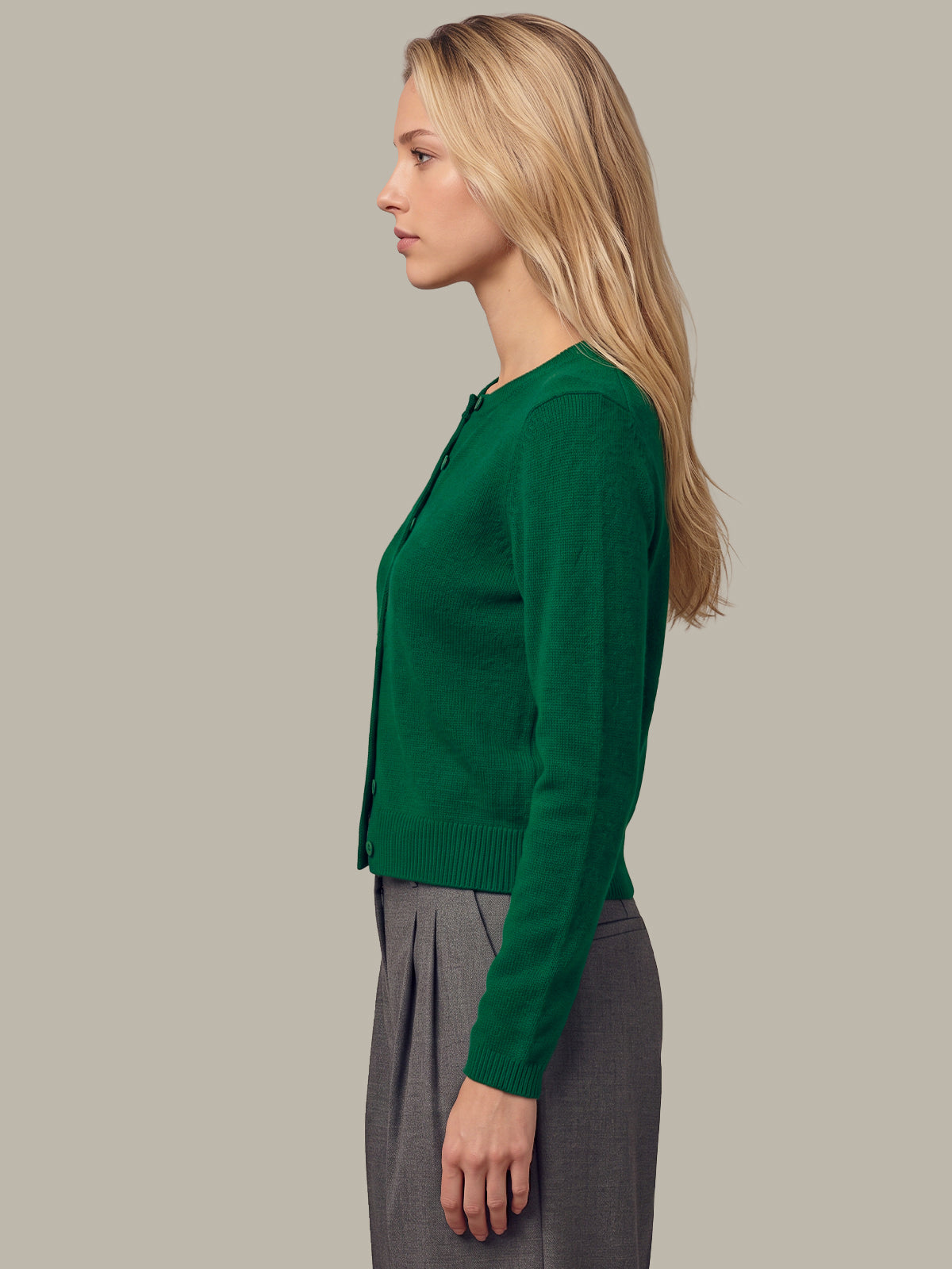 100% Cashmere Crewneck Cardigan