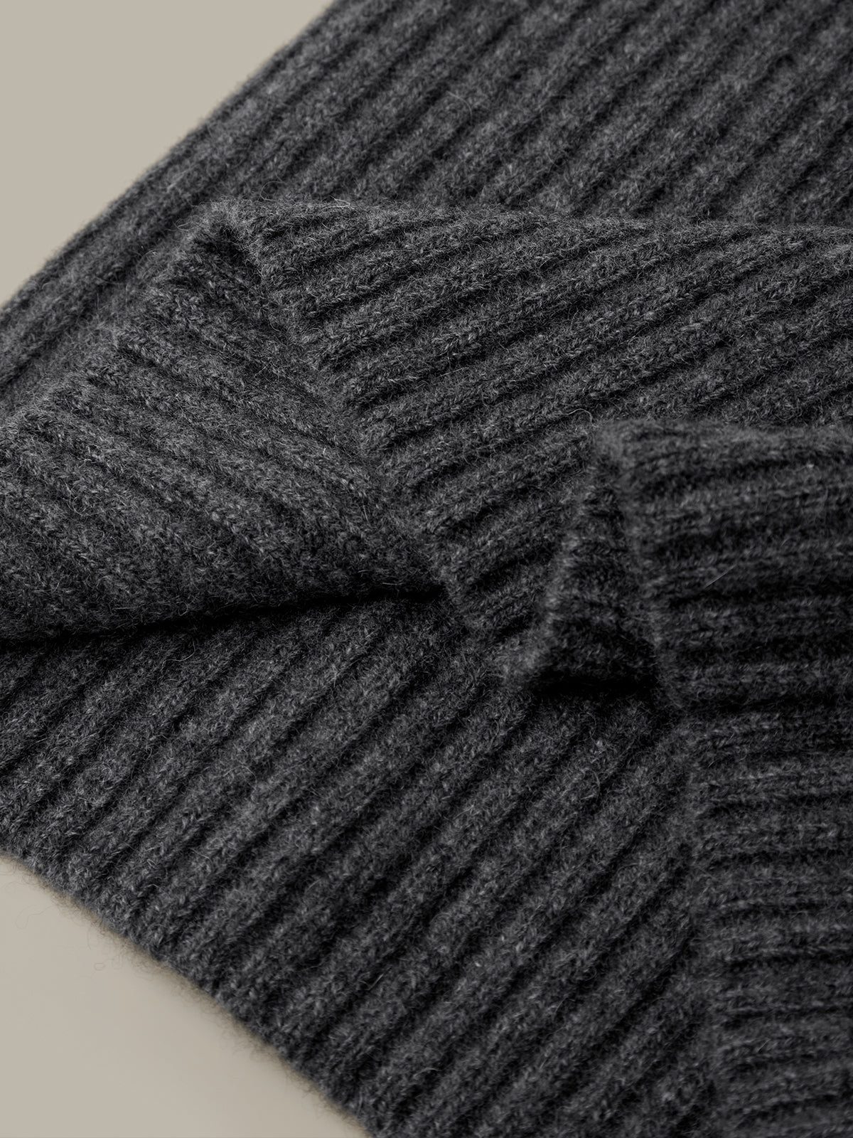 Ribbed 100% Cashmere Cowl Scarf