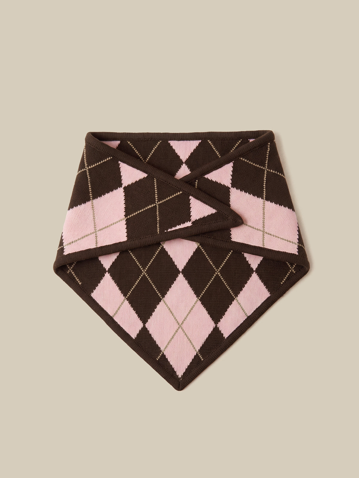 100% Grade-A Cashmere Argyle Triangle Scarf