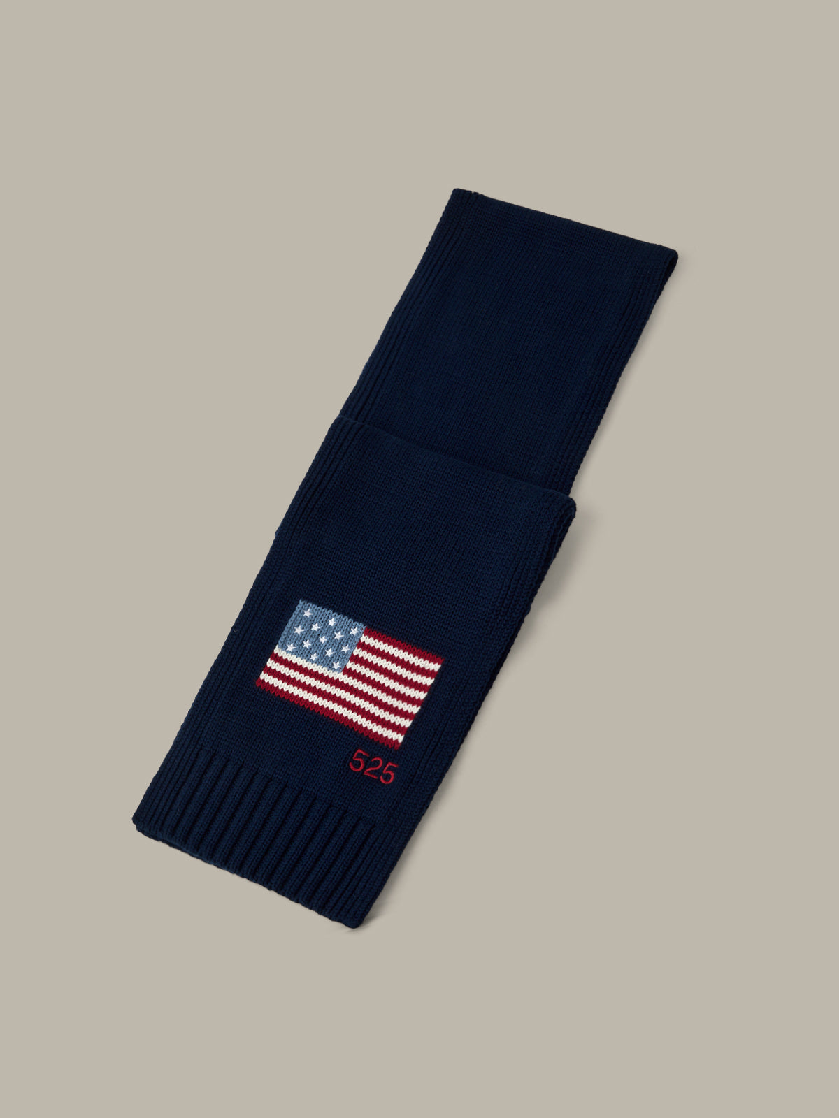 American Flag Embroidered Cotton Scarf