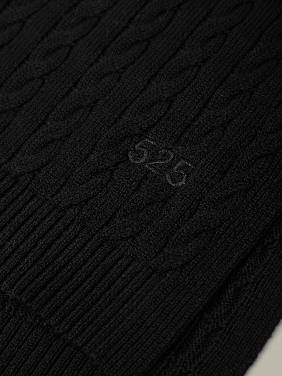 Porter: Embroidered Cable Knit Cotton Scarf