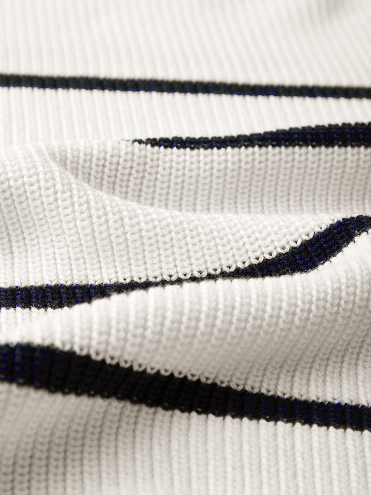 Emma: Stripe Crewneck Shaker Stitch Cotton Sweater