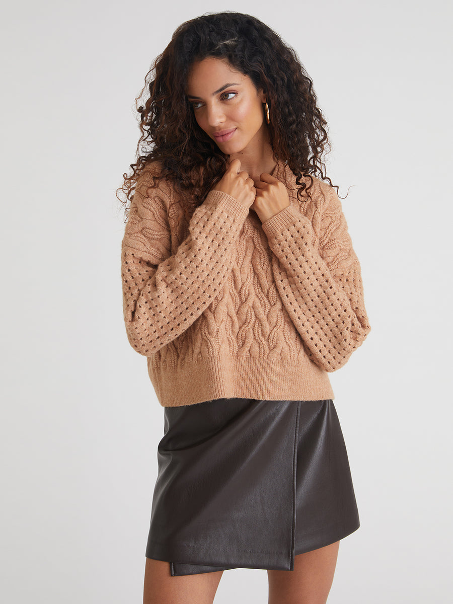 Allie: Cable Crewneck Sweater
