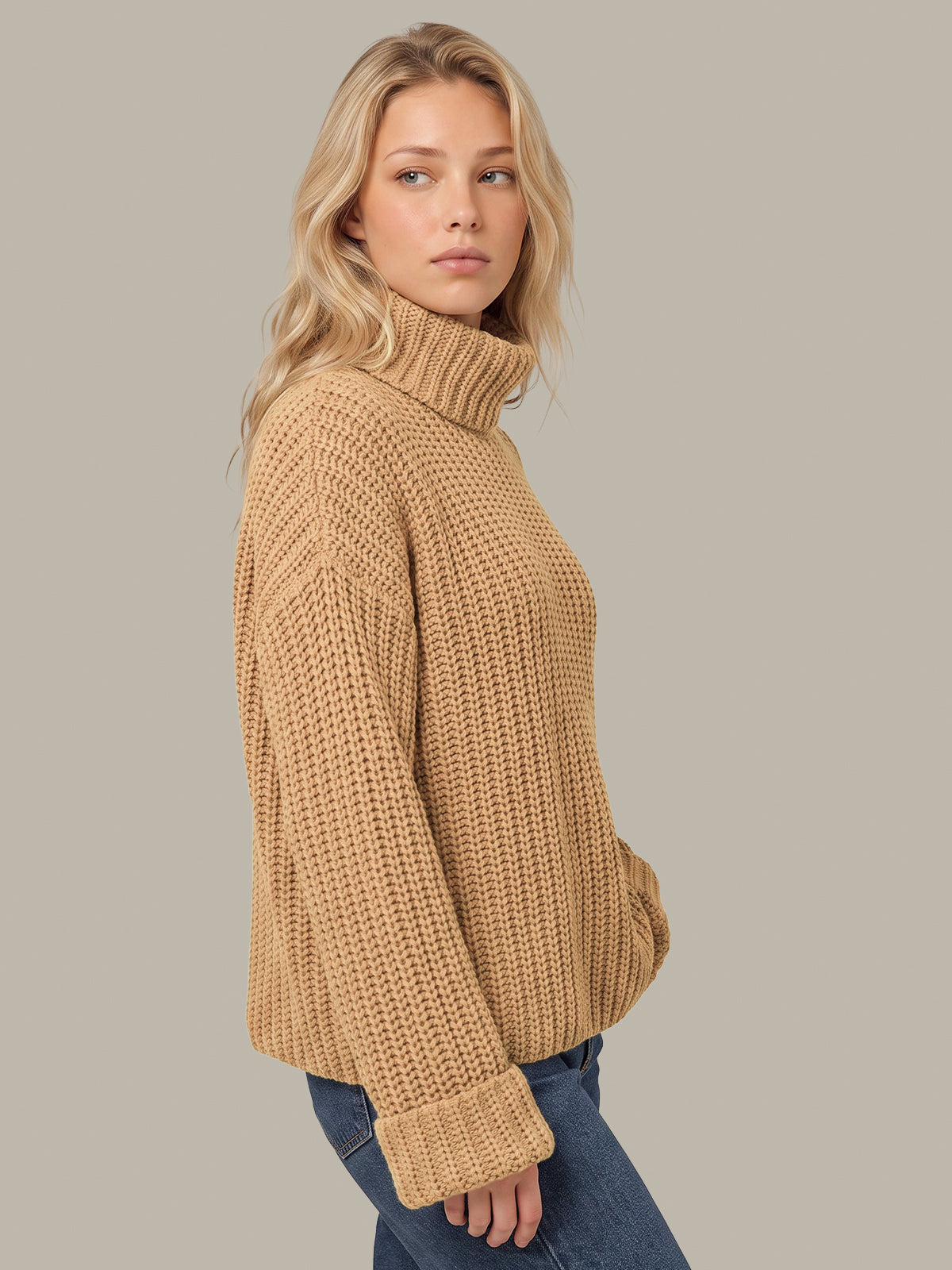 Vida: Turtleneck Shaker Pullover