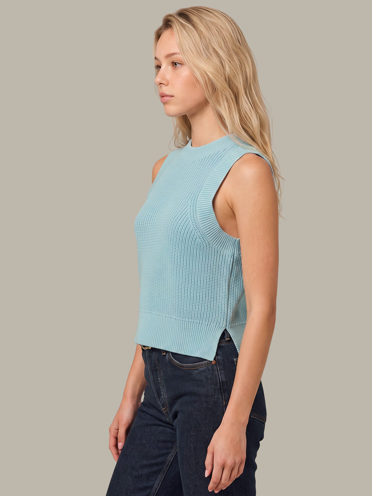 Demi: High Crewneck Cotton Tank
