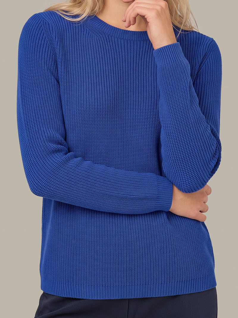 Emma Crewneck Shaker Stitch Cotton Sweater