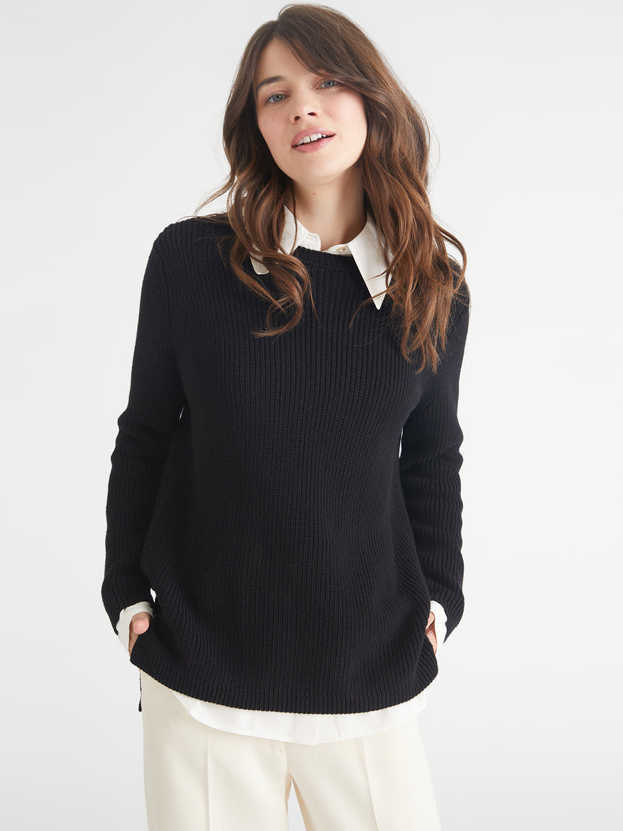 Emma: Crewneck Shaker Stitch Sweater
